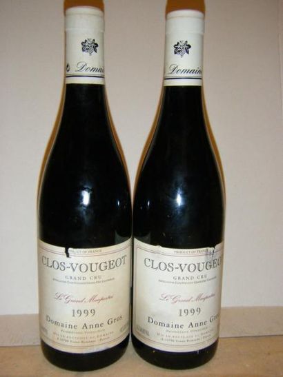 null 2 bouteilles CLOS VOUGEOT "LE GRAND MAUPERTUI" - ANNE GROS 1999 Etiquettes légèrement...