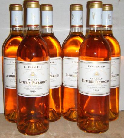 6 bouteilles LAFAURIE PEYRAGUEY 1989 Caisse...