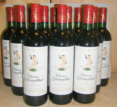 12 bouteilles D'ARMAILHAC 1990 1 étiquette...