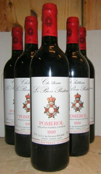 null 6 bouteilles LE BON PASTEUR 1999 Caisse bois d'origine incomplète sans couvercle....