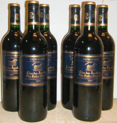 null 6 bouteilles CLOS DES JACOBINS 1990 Caisse bois d'origine. Original wood ca...