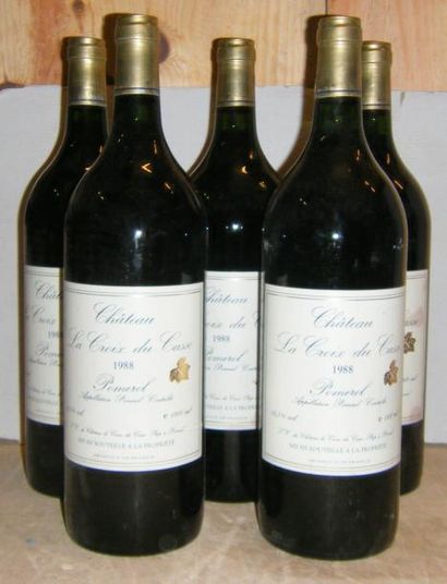 null 5 magnums LA CROIX DU CASSE 1988 2 étiquettes tachées. 2 labels stained.