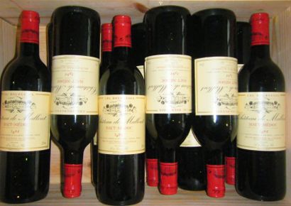 null 12 bouteilles CHÂTEAU DE MALLARET 1994 Caisse bois d'origine. Original wood...