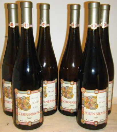 null 6 bouteilles ALSACE GRAND CRU SCHOENENBOURG - M.DEISS 2000 Caisse bois d'origine....