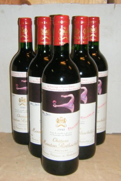 null 6 bouteilles MOUTON ROTHSCHILD 1990