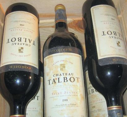 null 6 magnums TALBOT 1988 Etiquettes tachées. Labels stained.