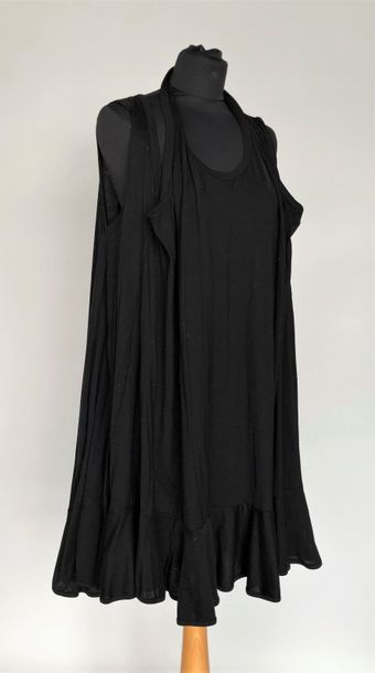 null ZUCCA 

Robe d'été en coton noir à haut débardeur, circa 1990