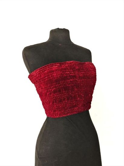 null LANVIN 

Bustier en velours floqué bordeaux - Taille 40