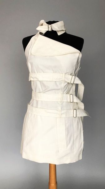 null JEAN PAUL GAULTIER 

Robe sans manches en coton blanc sanglée - Taille 36