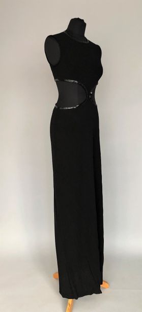 null CHANTAL THOMASS Paris 

Robe longue en crêpe noir et sequins - Taille 38