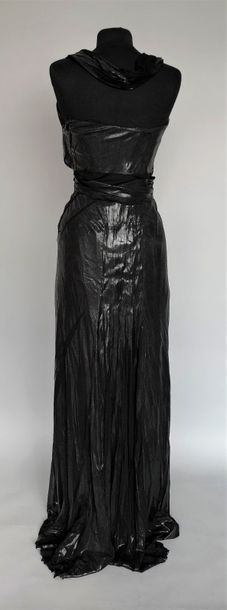 null ALBERTA FERRETTI
Robe longue en fibre synthetique noire mate et lustrée - Taille...