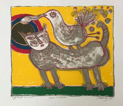 null Guillaume van BEVERLOO dit CORNEILLE (1922-2010)

Chat et oiseau 

Epreuve d'artiste...