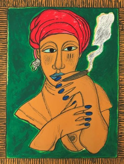 null Guillaume van BEVERLOO dit CORNEILLE (1922-2010)

La femme au turban et cigare...