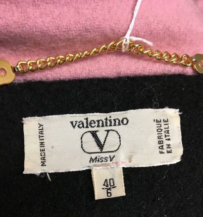 null VALENTINO 

Veste longue en lainage rose et noir - Taille 40