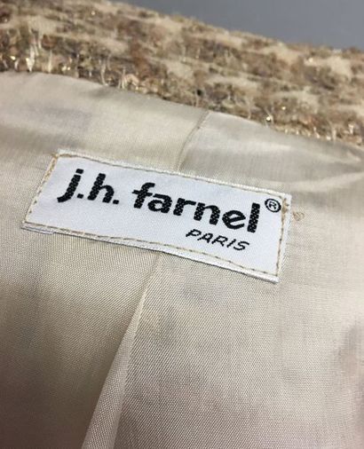 null J.H.FARNEL 

Veste en lainage chiné bouclette et fil or - Taille 40