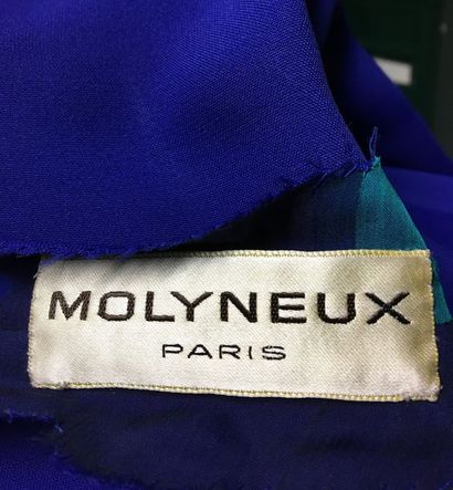 null MOLYNEUX Paris 

Robe de cocktail en crêpe et mouseline imprimée bleu nuit noire...