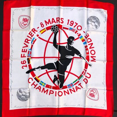 null ANONYME 

Championnats du Monde de handball 1970 Foulard en soie - 77 x 77 ...