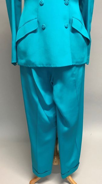 null THIERRY MUGLER Couture 

Tailleur pantalon en soie turquoise - taille 38