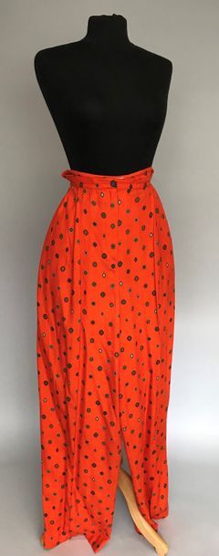 null KENZO 

Pantalon en jersey viscose et laine orange à motifs imprimés - taille...