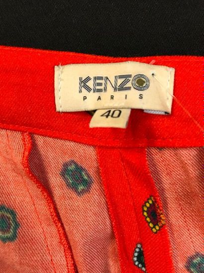 null KENZO 

Pantalon en jersey viscose et laine orange à motifs imprimés - taille...