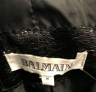 null BALMAIN 

Trench à capuche en skai noir froissé avec ceinture - taille 40