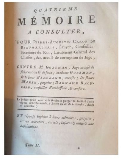 null Mémoires de P.-A. Caron de Beaumarchais
Tomes I & II