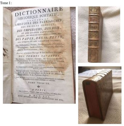 null Dictionnaire historique portatif contenant l’histoire des Patriarches, des Princes...