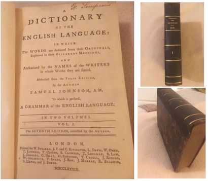null Dictionary Johnson’s de A - K
Vol. 1 The Seven Edition, Londres, 1783.