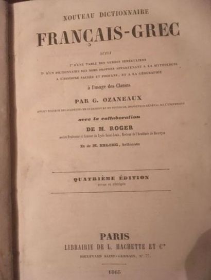 null Nouveau Dictionnaire Français-Grec par G. OZANEAUX, à l’usage des classes,

avec...