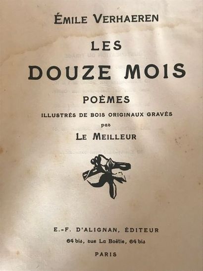 null Emile VERHAEREN Les douze mois poemes illustrés de bois originaux gravés par...