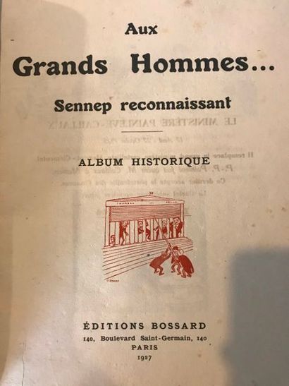 null Aux Grands Hommes Sennep reconnaissant - Album Historique - Editions Bossard...