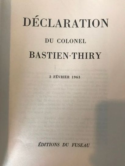 null Déclaration du colonel Bastien Thiry 2 Février 1963 - Editions d'Histoire et...
