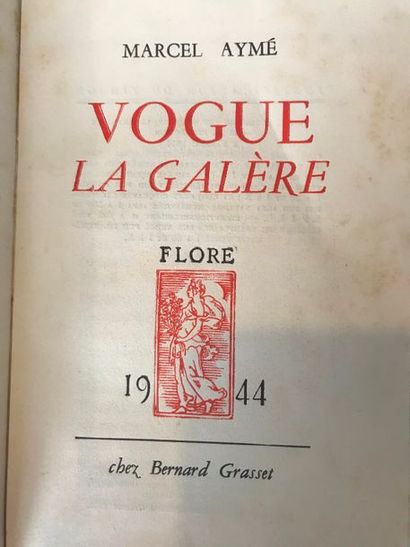 null Marcel AYME Vogue la galère Flore 1944- Bernard Grasset - exemplaire sur Alfa...
