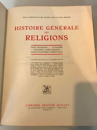 null Maxime GORCE et Raoul MORTIER
Histoire générale des Religions - Librairie Aristide...
