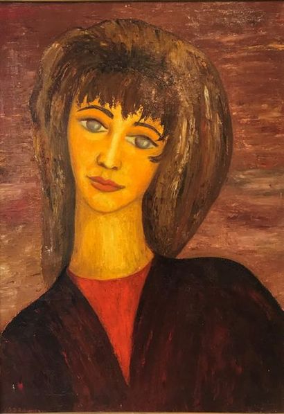 null Sophie Danielle RUBINSTAIN (1922-2018) 

Portrait d'Edith L. 

Huile sur toile...