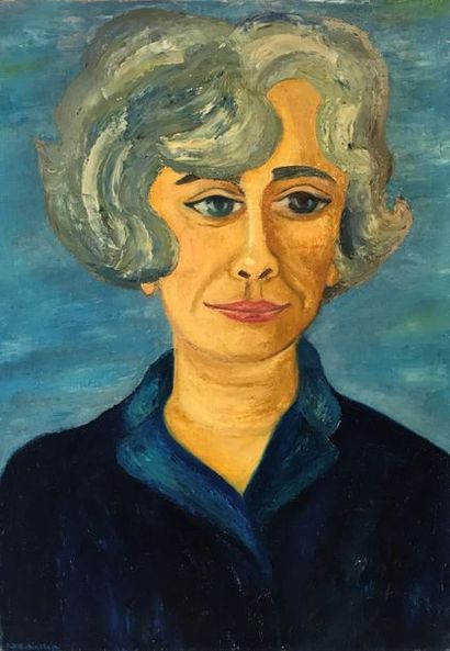 null Sophie Danielle RUBINSTAIN (1922-2018)
Portrait de Madame O.W.
Huile sur toile...