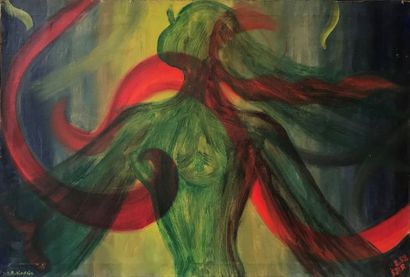 null Sophie Danielle RUBINSTAIN (1922-2018) 

L'ombre verte 

Huile sur toile signée...