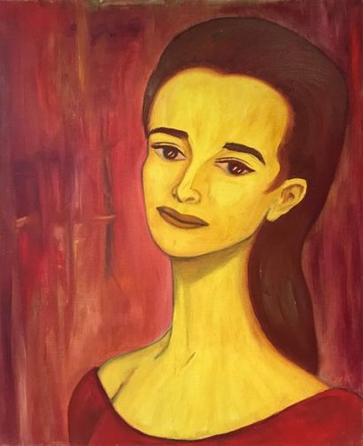 null Sophie Danielle RUBINSTAIN (1922-2018) 

Portrait jaune 

Huile sur toile 

72...