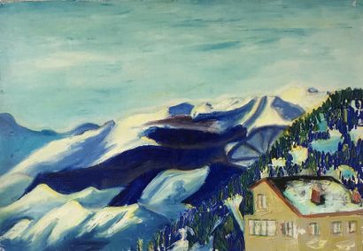 null Sophie Danielle RUBINSTAIN (1922-2018)
Le glacier bleu
Huile sur toile
38 x...