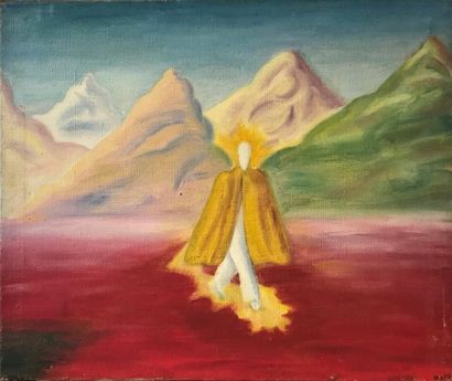 null Sophie Danielle RUBINSTAIN (1922-2018) 

L' ombre à la cape jaune 

Huile sur...