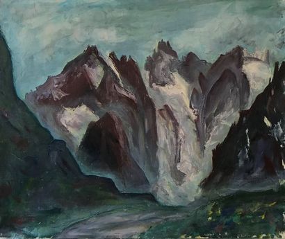 null Sophie Danielle RUBINSTAIN (1922-2018) 

Le glacier 

Huile sur toile 

46 x...