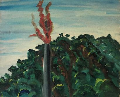 null Sophie Danielle RUBINSTAIN (1922-2018)
La cheminée
Huile sur isorel
46 x 55...