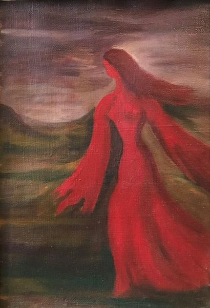 null Sophie Danielle RUBINSTAIN (1922-2018) 

La dame rouge 

Huile sur toile de...