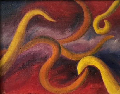 null Sophie Danielle RUBINSTAIN (1922-2018)
Tentacules jaunes
Huile sur toile de...