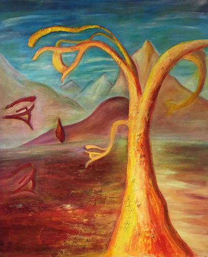 null Sophie Danielle RUBINSTAIN (1922-2018) 

L'arbre jaune 

Huile sur toile 

65...