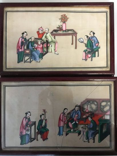 null CHINE

Suite de 6 peintures sur papier de riz vers 1900

19,5 x 32 cm (manque...