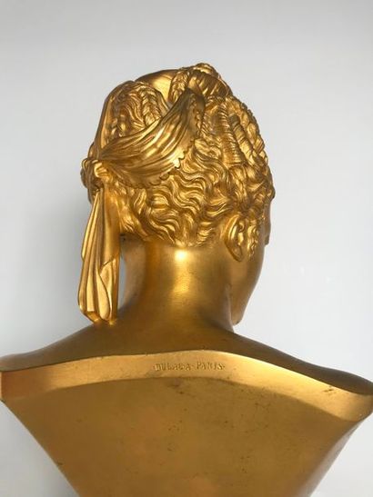 null D'après Jean GOUJON 

Buste de Diane de Poitiers bronze doré - fondeur DULAC...