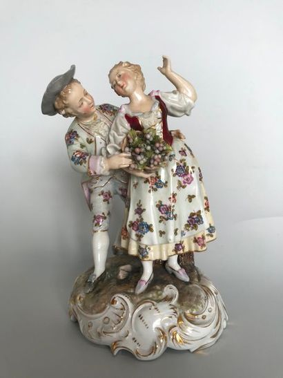 null ALLEMAGNE
Couple de jardiniers en porcelaine polychrome
Hauteur : 18 cm