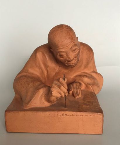 null Gaston HAUCHECORNE (1907-1976) 

Le scribe chinois 

Sculpture en terre cuite...
