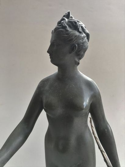 null Jean-Antoine HOUDON (1741-1828) d'après

Diane chasseresse 

Statue en bronze...